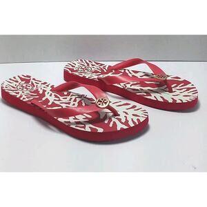 Tory Burch Women's Flip Flops Red & White Size 8 M